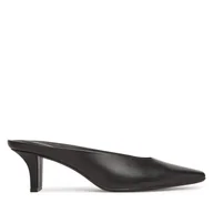 Klapki i japonki damskie - Klapki Calvin Klein Heel Mule Pump 50 - Lth HW0HW02332 Czarny - miniaturka - grafika 1