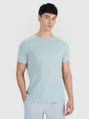 Koszulki sportowe męskie - 4F Koszulka treningowa regular szybkoschnąca męska 4F x Robert Lewandowski - turkusowa M - miniaturka - grafika 1