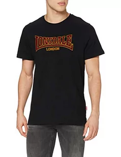 Lonsdale męski wąski krój klasyczny top z długim rękawem, czarny, średni T-Shirt Classic - Koszulki męskie - miniaturka - grafika 1