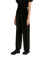 Spodnie damskie - Desigual Damskie spodnie Shiny Casual, czarny, M - miniaturka - grafika 1