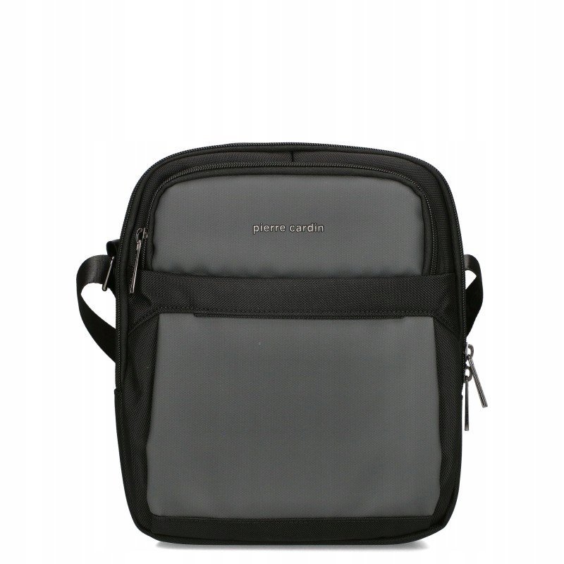 Torba Saszetka Męska Na Ramię Pierre Cardin Raportówka Pojemna Duża Czarna
