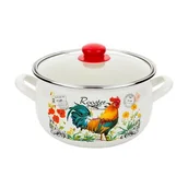 Garnki - Garnek emaliowany Pyza Kogucik z pokrywką 22 cm 5 l - miniaturka - grafika 1