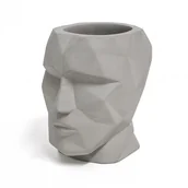 Długopisy - pojemnik na długopisy The Head 12 x 11,5 cm cementowo-szary - miniaturka - grafika 1