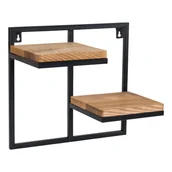 Kwietniki - Kwietnik wiszący Lens 38,5x20x35 cm metalowo drewniany loft - miniaturka - grafika 1