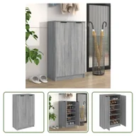 Szafki na buty - The Living Store Szafka na buty szara Sonoma 59x35x100 cm Materiał drewnopochodny - miniaturka - grafika 1