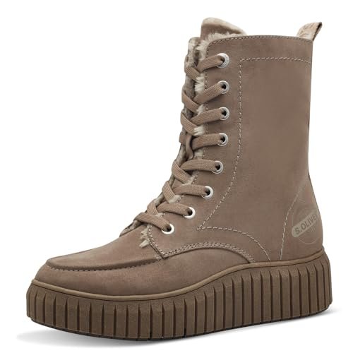 s.Oliver Damskie śniegowce WL Lace Boot 5-26240-43, szarobrązowe (taupe), 41 EU, szarobrązowy, 41 EU