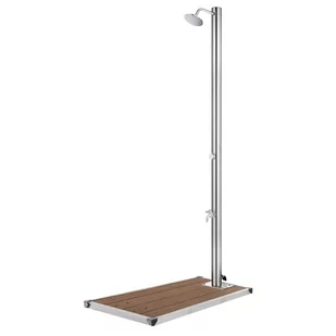 vidaXL Lumarko Prysznic ogrodowy z brązową podstawą, 220 cm, stal nierdzewna 3070788 - Akcesoria do basenów - miniaturka - grafika 1
