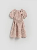 Sukienki i spódniczki dla dziewczynek - Reserved - Wzorzysta sukienka - brudny róż - miniaturka - grafika 1