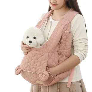 Pikowana Torba Transportowa Na Ramiona Dla Psa Plecak - Torebki damskie - miniaturka - grafika 1