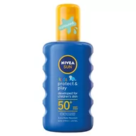 Balsamy i kremy do opalania - Nivea Sun Kids Coloured Sun Spray SPF50+ 200ml U Opalanie 73110 - miniaturka - grafika 1