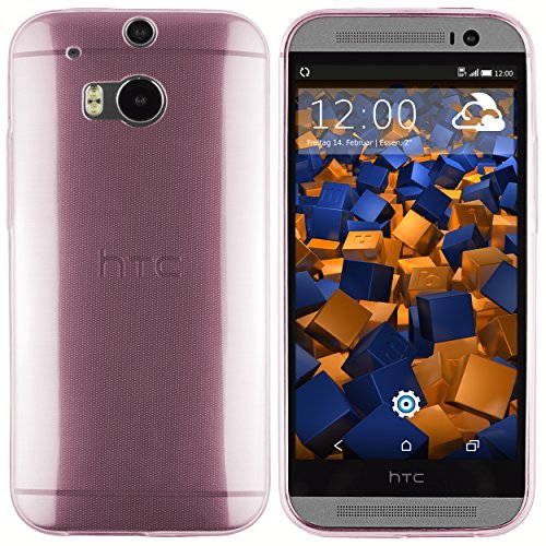 mumbi Etui kompatybilne z HTC One M8 / M8s etui na telefon komórkowy, cienkie, przezroczyste, różowe