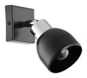 Oprawy, klosze i abażury - Lemir Feniks kinkiet spot 1 pł czarny półmatowy + chrom (O2590 K1 CZA) - miniaturka - grafika 1
