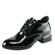 Półbuty damskie - Półbuty damskie VINCEZA 58160 lakierki czarne - miniaturka - grafika 1