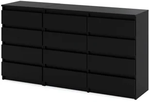 Komoda 12 Szuflad Nowoczesna Szafka Loft 180cm Stolik Salon Czarny Mat - Komody - miniaturka - grafika 1