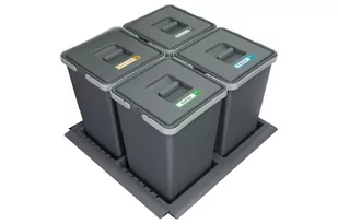 Sortownik śmieci METROPOLIS 4x12 l H-34 cm do szuflady w szafce 60 cm - Kosze na śmieci - miniaturka - grafika 1