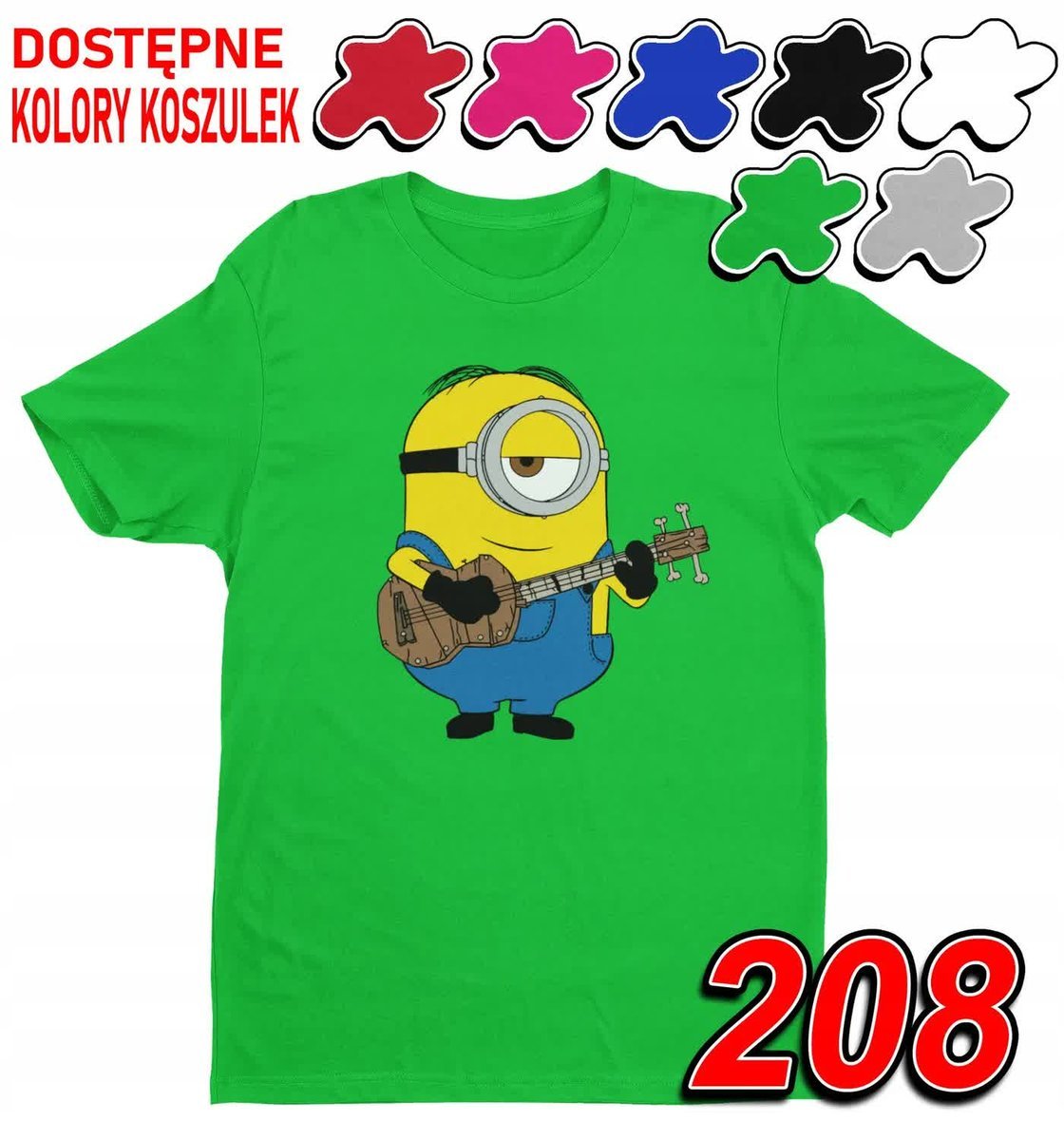 Dziecięca Koszulka T-Shirt Z Nadrukiem Minionki Bajki Różne- L 146-152