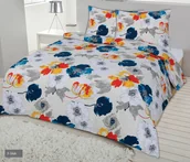 Pościel - Matex Multitex Pościel flanelowa beżowa w kwiaty, 2x 70x80 cm, 160x200 cm - miniaturka - grafika 1