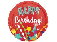 Urodziny dziecka - Balon foliowy Happy Birthday - 43 cm - 1 szt. - miniaturka - grafika 1