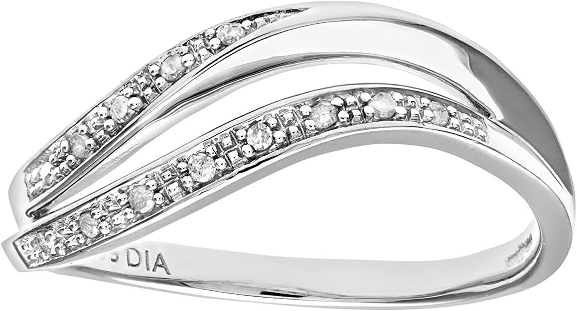 Naava Woman Ring White Gold 9 ct 375 Diamonds 0,004 ct Size 49 (15.6)