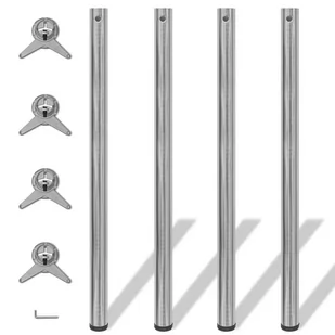 vidaXL vidaXL 4 Nogi do stołu z regulacją wysokości 1100 mm Nikiel - Meble modułowe i akcesoria - miniaturka - grafika 1