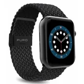 Akcesoria do smartwatchy - PURO Pleciony pasek Loop Band Apple Watch 42/44mm czarny PUR459BLK - miniaturka - grafika 1