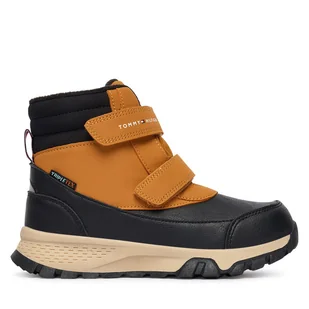 Śniegowce Tommy Hilfiger Velcro Bootie T1X5-34134-1592 D Czarny - Buty dla chłopców - miniaturka - grafika 1