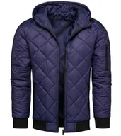 Kurtki męskie - Kurtka męska jesień/wiosna z kapturem fioletowa Recea - miniaturka - grafika 1