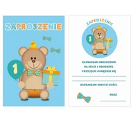 Kartki okolicznościowe i zaproszenia - GoDan Zaproszenia z kopertą "Moje 1 Urodziny", Niebieski, 6 szt. GD-ZM1UN - miniaturka - grafika 1