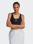 Koszulki i topy damskie - adidas Top Adicolor Essentials Rib Tank Top IB7324 Czarny Slim Fit - miniaturka - grafika 1
