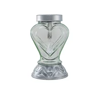 Lampiony i znicze - Znicz solarny P 109 serce srebrny - miniaturka - grafika 1