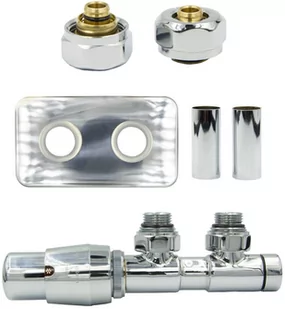 Varioterm Zawór termostatyczny TWINS All in One z rozetą prostokątną - chrom alu-pex - PEX 16 mm lewa APTSGS0202CFK/L(Pex) - Zawory i kraniki - miniaturka - grafika 1