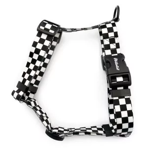 Szelki Guard Checker w szachownicę dla średnich i większych psów, taśma 2,5 cm, czarne okucia-M/L - Szelki dla psów - miniaturka - grafika 1