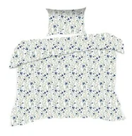 Pościel - Extrapościel Pościel bawełniana 140x200 1336N biała łąka niebieskie kwiatki rumianki Classic E24 - miniaturka - grafika 1