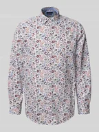 Koszule męskie - Koszula casualowa o kroju regular fit z czystej bawełny z kołnierzykiem typu kent - miniaturka - grafika 1