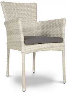 Fotel ogrodowy z poduszką Lerida, biały, 57x65x84 cm - Fotele i krzesła ogrodowe - miniaturka - grafika 1