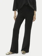 Spodnie damskie - Vero Moda Spodnie dzianinowe Kanva 10296871 Czarny Regular Fit - miniaturka - grafika 1