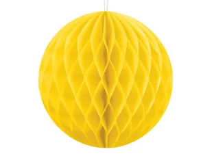 Party Deco Dekoracja wisząca kula żółta - 10 cm - 1 szt. KB10-084 - Dekoracje sali - miniaturka - grafika 1