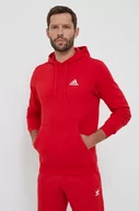 Bluzy męskie - adidas bluza męska kolor czerwony z kapturem gładka - miniaturka - grafika 1