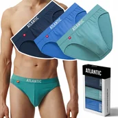 Majtki męskie - Slipy męskie 3 PARY sportowe BAWEŁNIANE majtki ATLANTIC 3MP-094 - XXL - miniaturka - grafika 1