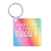Breloki - Zabawna nowość brelok prezent | brelok dla nauczyciela praca kolega opuszczający pracę prezent | naucz rok 3 | Kluczowe akcesorium żart | KBH113, multi, 5.8cm x 5.8cm - miniaturka - grafika 1