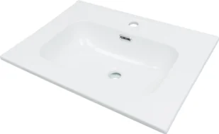Umywalka wpuszczana Deante Tubo 46x61 cm prostokątna biały połysk CTU_6U6W - Umywalki - miniaturka - grafika 1