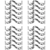 Zawiasy, okucia i inne akcesoria - 20 sztuk klamer mostkowych ze stali nierdzewnej, klamry mostkowe do s, klamra mostkowa ze stali nierdzewnej z oczkiem, z 40 sztukami śrub, 4 mm - miniaturka - grafika 1