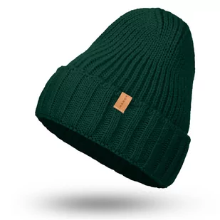 Nandy Czapka Zimowa Damska Męska Wywijana Gładka Beanie Ciepła Na Zimę - Czap-Wyw-Bis-But-Zie - Czapki damskie - miniaturka - grafika 1