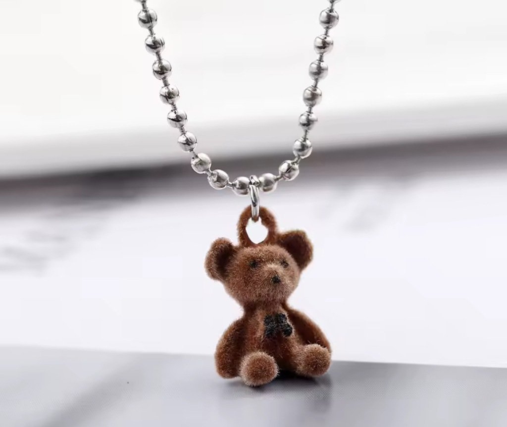 Naszyjnik wisiorek Miś Teddy Bear Kreskówka Bajokowy prezent streetwear