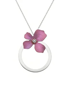 Naszyjnik srebrny z fioletowym tytanowym kwiatem - Naszyjniki Naszyjnik srebrny z fioletowym tytanowym kwiatem - Naszyjniki - miniaturka - grafika 1