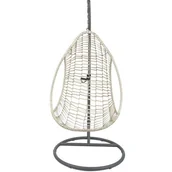 Fotele ogrodowe wiszące - SASKA GARDEN Huśtawka fotel wiszący kokon Crescent Delux szary szary - miniaturka - grafika 1