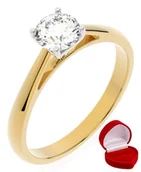 Pierścionki - ZŁOTY PIERŚCIONEK ZARĘCZYNOWY 585 14k DIAMENT BRYLANT 0,50 ct R17 - miniaturka - grafika 1