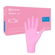 Rękawiczki jednorazowe - Rękawiczki nitrylowe M różowe Mercator Nitrylex Pink 100sztuk - miniaturka - grafika 1