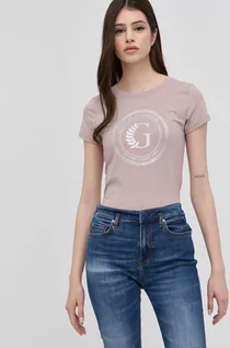 Koszulki i topy damskie - Guess t-shirt damski kolor beżowy - grafika 1