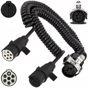 Przewód Spiralny Adapter 15 Pin 7 Pin N+S 24V 4,5M - Akcesoria do przyczep i kamperów - miniaturka - grafika 1
